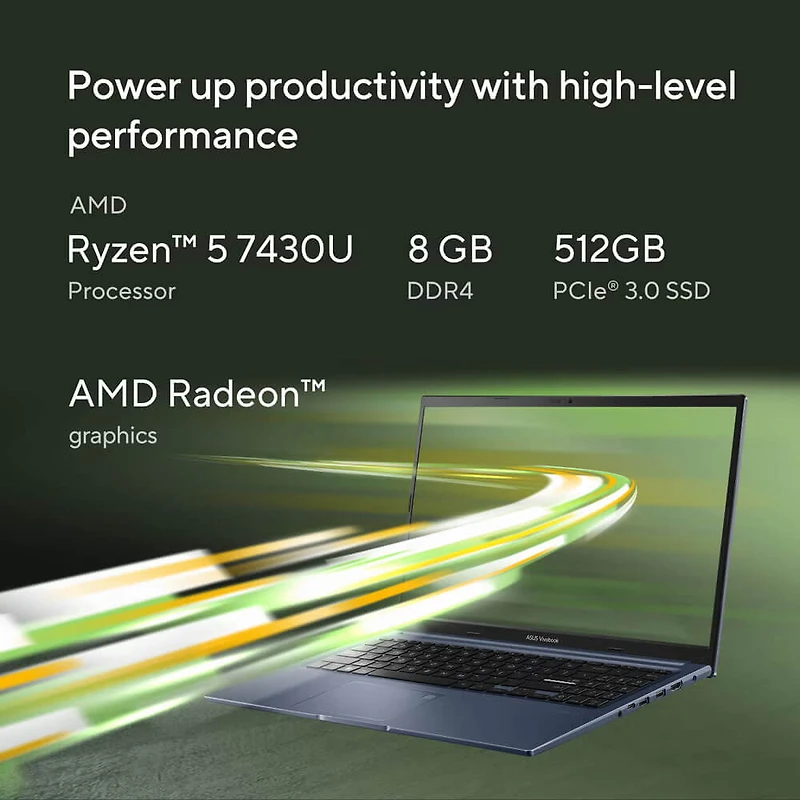 15.6 inch Vivobook 15 Laptop - AMD Ryzen 5-7430U - 8GB/512GB