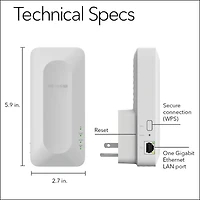AX3000 Dual-Band Wi-Fi 6 Wall Plug Range Extender - White