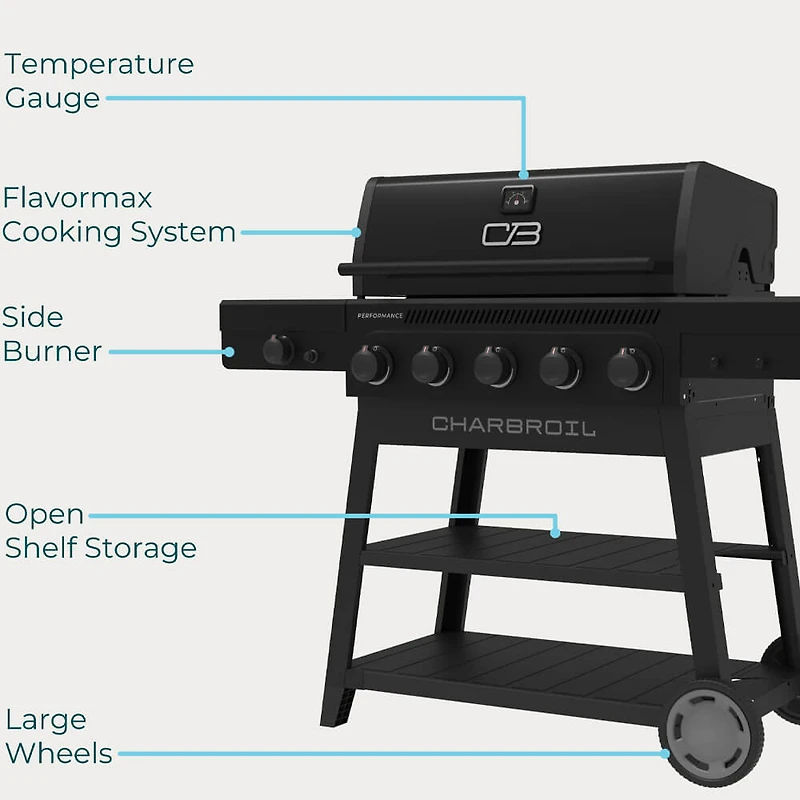 Performance Series FlavorMax 5-Burner Gas Grill - Black