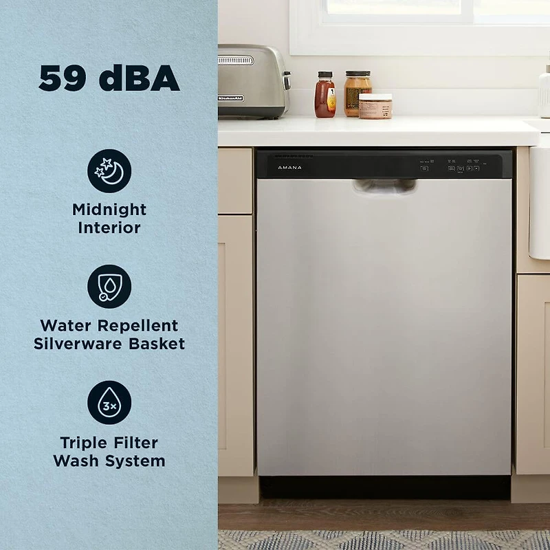 59 dBA Stainless Front Control Dishwasher