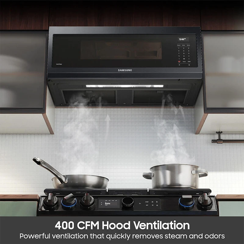 1.1 Cu. Ft. Matte Black Steel Over-the-Range Smart Microwave