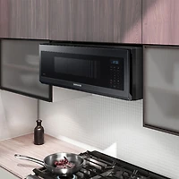 1.1 Cu. Ft. Matte Black Steel Over-the-Range Smart Microwave