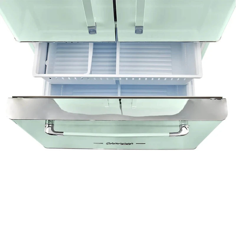 21.4 Cu. Ft. Summer Mint Green Classic Retro French Door Counter-Depth Refrigerator