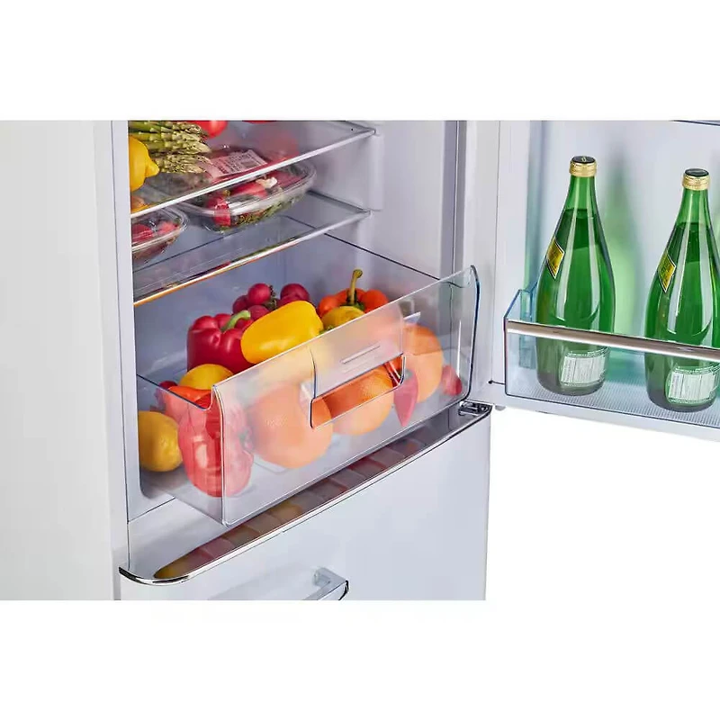 7 Cu. Ft. Marshmallow White Classic Retro Counter-Depth Bottom Freezer Refrigerator