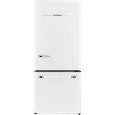 17.7 Cu. Ft. Marshmallow White Classic Retro Counter-Depth Bottom Freezer Refrigerator