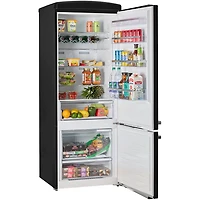 17 Cu. Ft. Midnight Black Classic Retro Counter-Depth Bottom Freezer Refrigerator