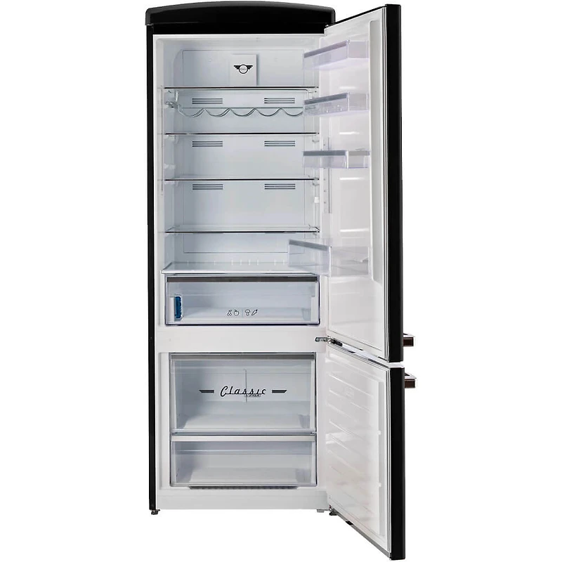 17 Cu. Ft. Midnight Black Classic Retro Counter-Depth Bottom Freezer Refrigerator