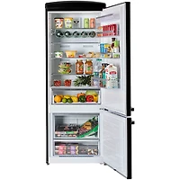17 Cu. Ft. Midnight Black Classic Retro Counter-Depth Bottom Freezer Refrigerator