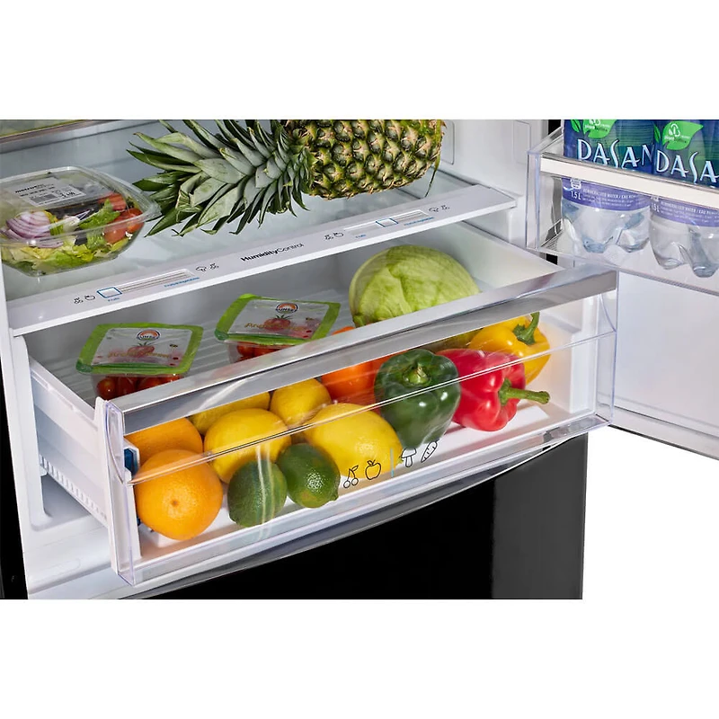 17 Cu. Ft. Midnight Black Classic Retro Counter-Depth Bottom Freezer Refrigerator