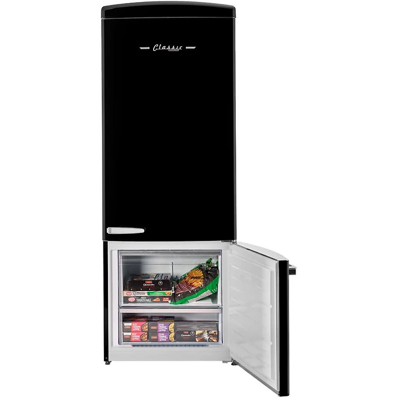 17 Cu. Ft. Midnight Black Classic Retro Counter-Depth Bottom Freezer Refrigerator