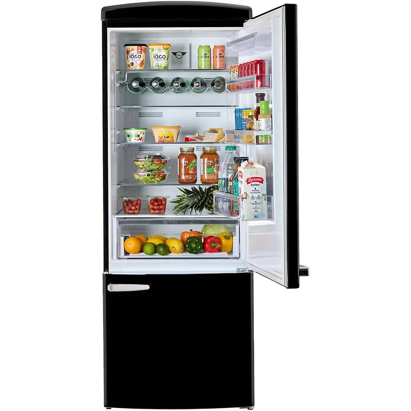 17 Cu. Ft. Midnight Black Classic Retro Counter-Depth Bottom Freezer Refrigerator
