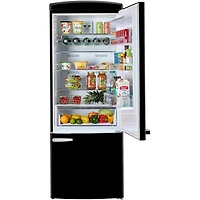17 Cu. Ft. Midnight Black Classic Retro Counter-Depth Bottom Freezer Refrigerator