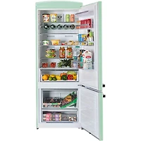 17 Cu. Ft. Summer Mint Green Classic Retro Counter-Depth Bottom Freezer Refrigerator