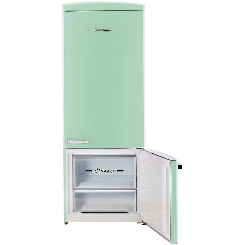 17 Cu. Ft. Summer Mint Green Classic Retro Counter-Depth Bottom Freezer Refrigerator