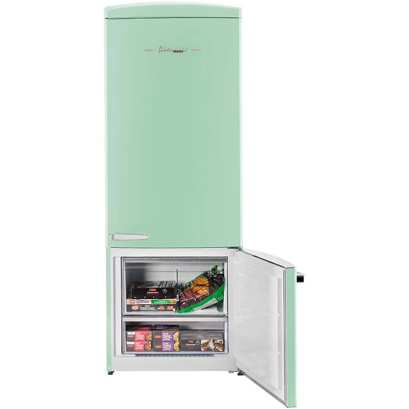 17 Cu. Ft. Summer Mint Green Classic Retro Counter-Depth Bottom Freezer Refrigerator