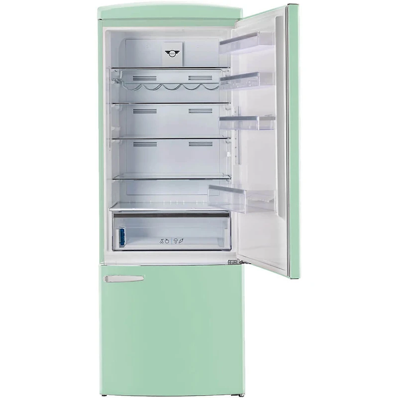 17 Cu. Ft. Summer Mint Green Classic Retro Counter-Depth Bottom Freezer Refrigerator