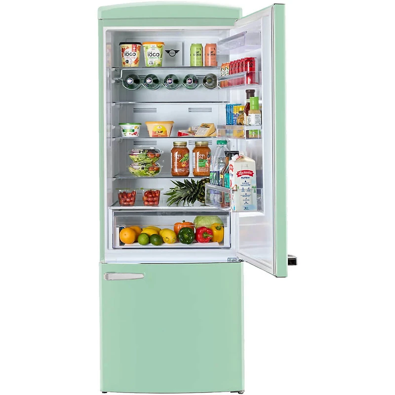 17 Cu. Ft. Summer Mint Green Classic Retro Counter-Depth Bottom Freezer Refrigerator