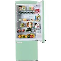 17 Cu. Ft. Summer Mint Green Classic Retro Counter-Depth Bottom Freezer Refrigerator