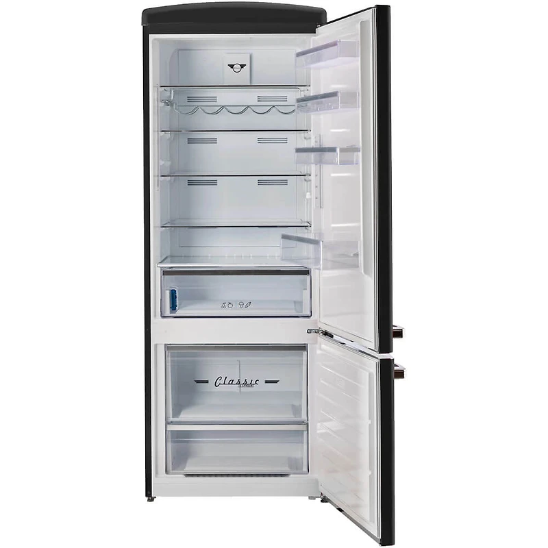 17 Cu. Ft. Matte Black Classic Retro Counter-Depth Bottom Freezer Refrigerator