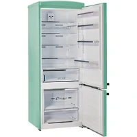 17 Cu. Ft. Ocean Mist Turquoise Classic Retro Counter-Depth Bottom Freezer Refrigerator