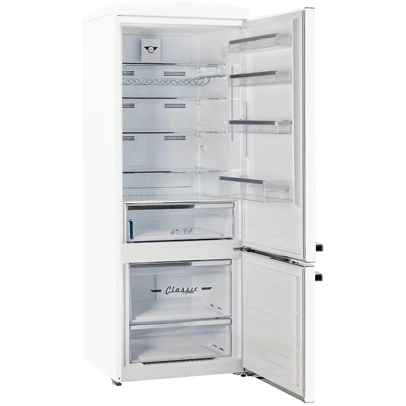 17 Cu. Ft. Marshmallow White Classic Retro Counter-Depth Bottom Freezer Refrigerator