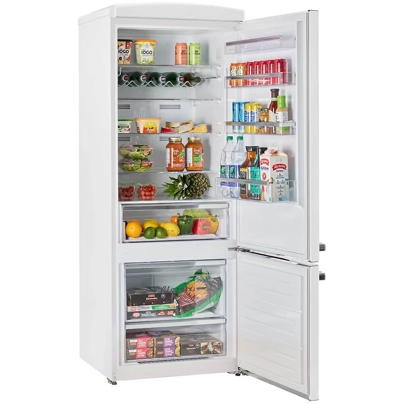17 Cu. Ft. Marshmallow White Classic Retro Counter-Depth Bottom Freezer Refrigerator