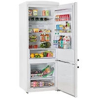 17 Cu. Ft. Marshmallow White Classic Retro Counter-Depth Bottom Freezer Refrigerator
