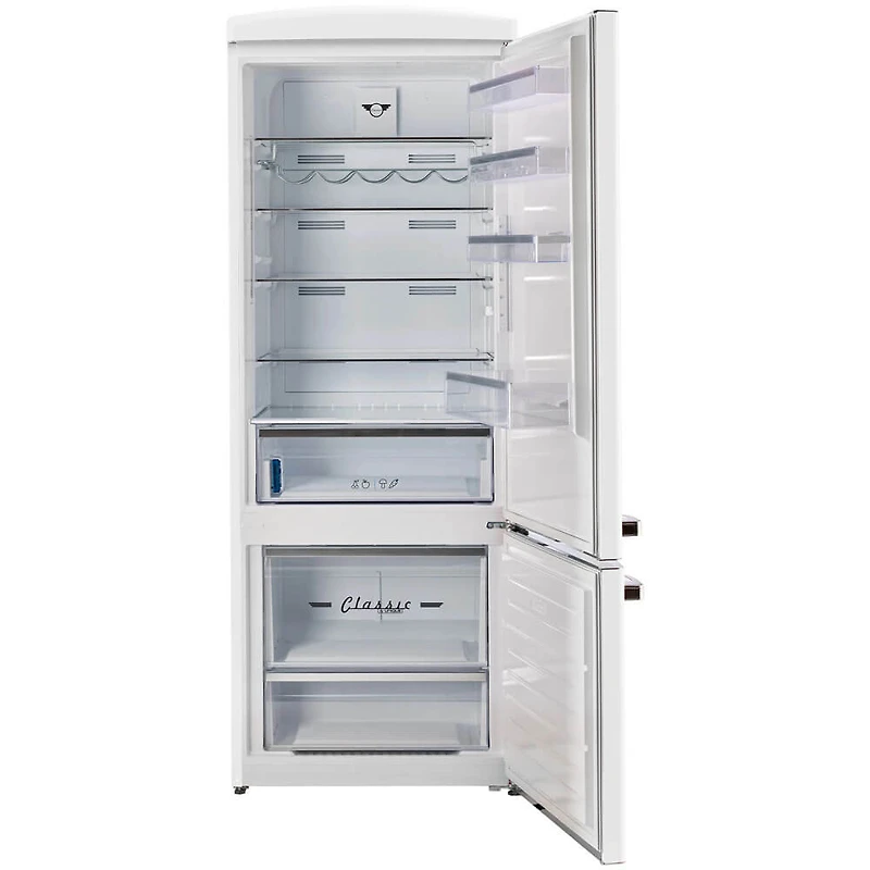 17 Cu. Ft. Marshmallow White Classic Retro Counter-Depth Bottom Freezer Refrigerator