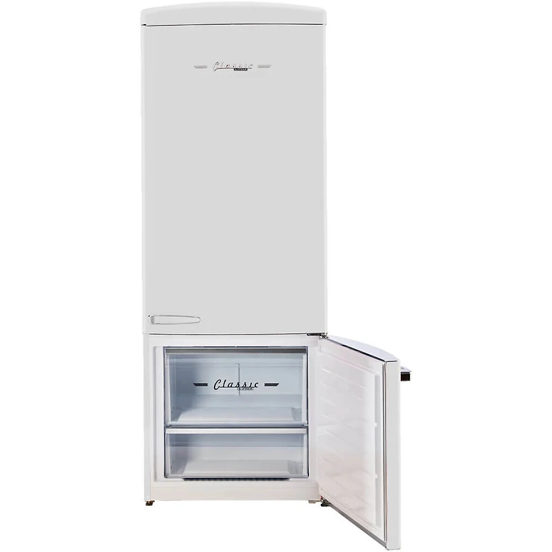 17 Cu. Ft. Marshmallow White Classic Retro Counter-Depth Bottom Freezer Refrigerator