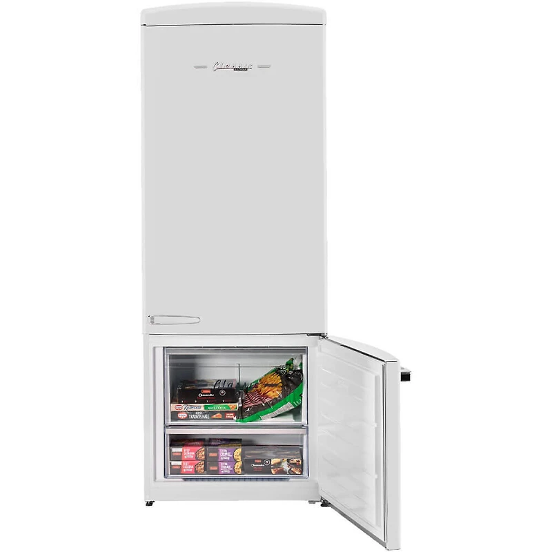 17 Cu. Ft. Marshmallow White Classic Retro Counter-Depth Bottom Freezer Refrigerator