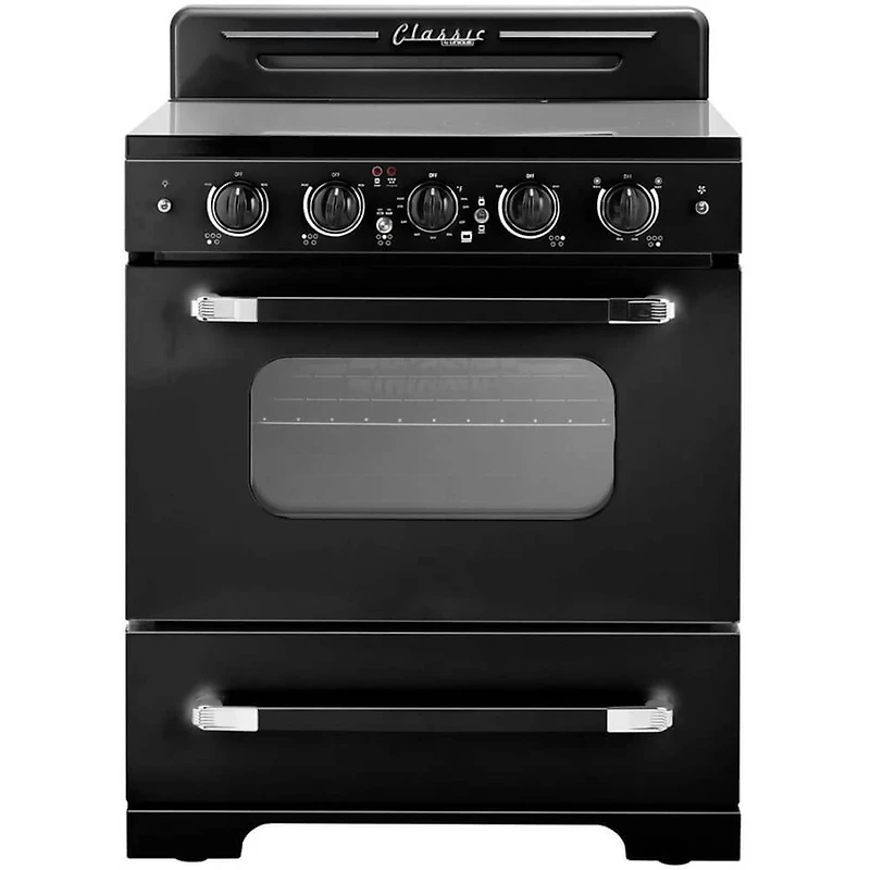 3.9 Cu. Ft. Retro Midnight Black Freestanding Electric Range