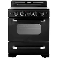 3.9 Cu. Ft. Retro Midnight Black Freestanding Electric Range