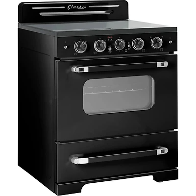 3.9 Cu. Ft. Midnight Black Classic Retro Freestanding Electric Range