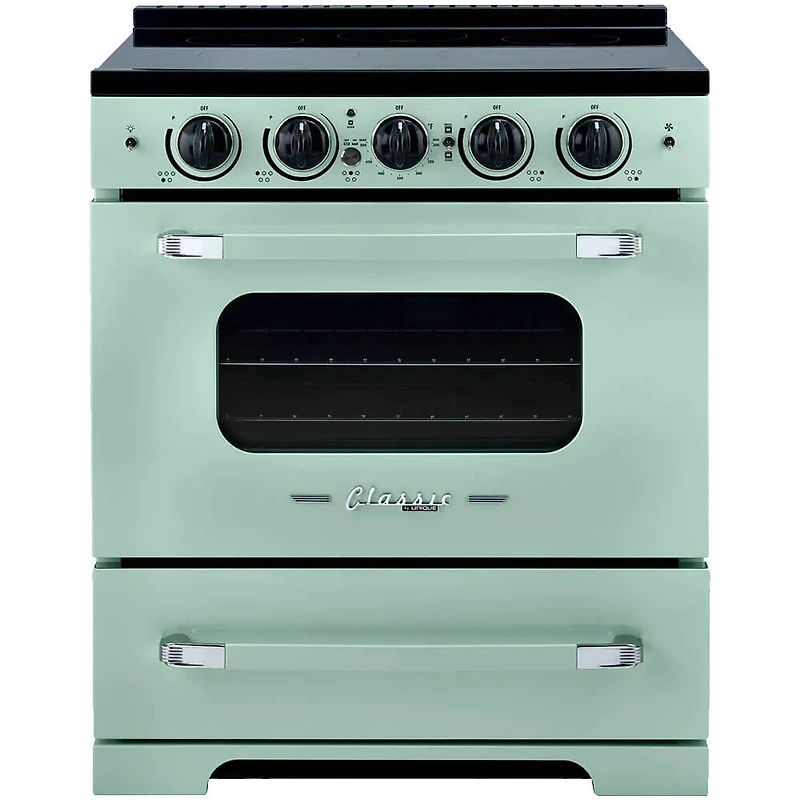 3.9 Cu. Ft. Summer Mint Green Freestanding Classic Retro Induction Range