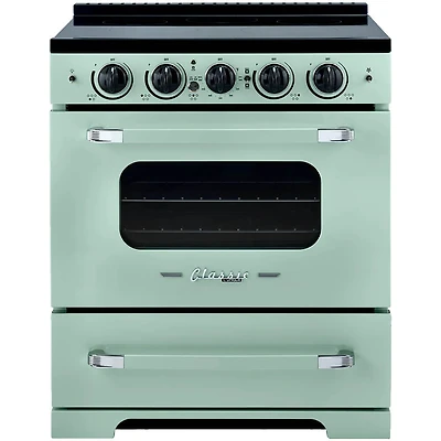 3.9 Cu. Ft. Summer Mint Green Freestanding Classic Retro Induction Range