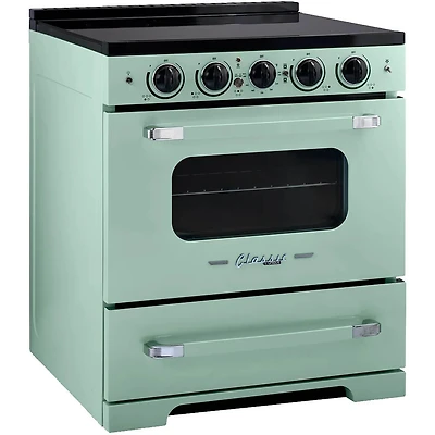 3.9 Cu. Ft. Summer Mint Green Freestanding Classic Retro Induction Range