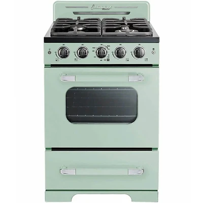 2.9 Cu. Ft. Summer Mint Green Freestanding Classic Retro Convection Gas Range