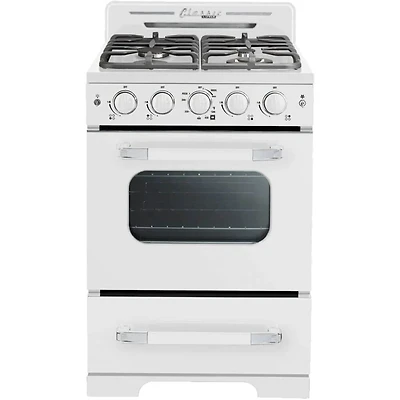 2.9 Cu. Ft. Marshmallow White Freestanding Classic Retro Convection Gas Range