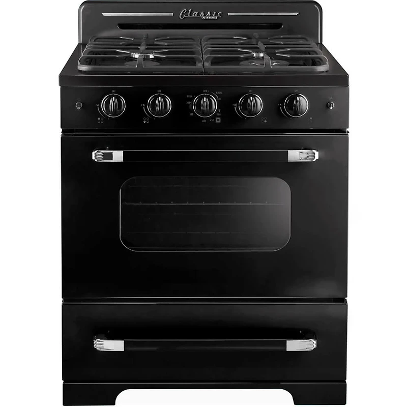 3.9 Cu. Ft. Midnight Black Freestanding Classic Retro Convection Gas Range