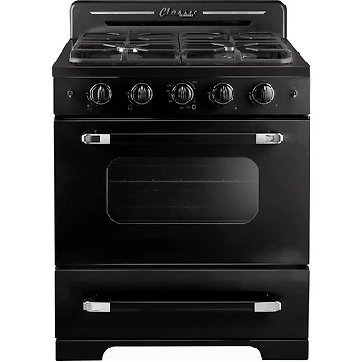 3.9 Cu. Ft. Midnight Black Freestanding Classic Retro Convection Gas Range