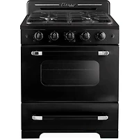 3.9 Cu. Ft. Midnight Black Freestanding Classic Retro Convection Gas Range