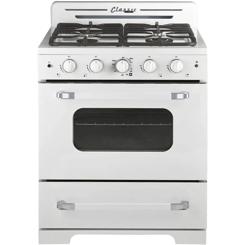 3.9 Cu. Ft. Marshmallow White Freestanding Classic Retro Convection Gas Range