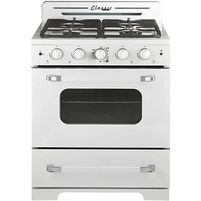 3.9 Cu. Ft. Marshmallow White Freestanding Classic Retro Convection Gas Range