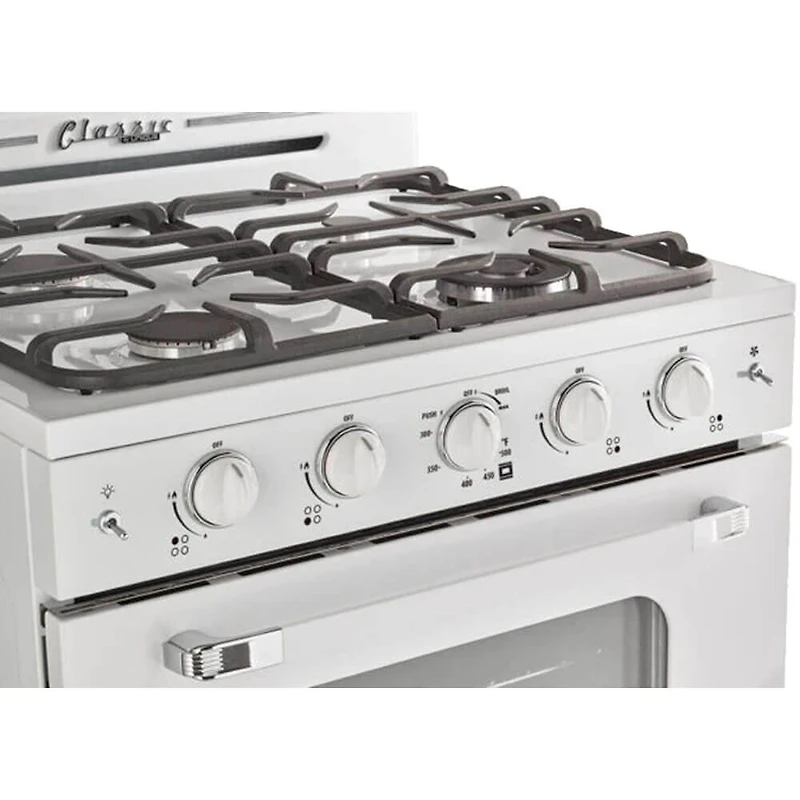 3.9 Cu. Ft. Marshmallow White Freestanding Classic Retro Convection Gas Range