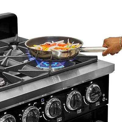 5.2 Cu. Ft. Midnight Black Freestanding Classic Retro Pro Convection Gas Range