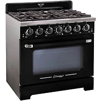 5.2 Cu. Ft. Midnight Black Freestanding Classic Retro Pro Convection Gas Range