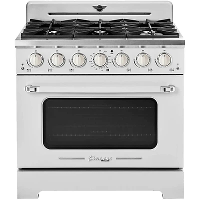 5.2 Cu. Ft. Marshmallow White Freestanding Classic Retro Pro Convection Gas Range