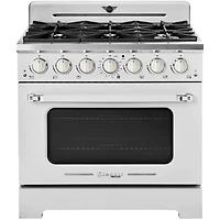 5.2 Cu. Ft. Marshmallow White Freestanding Classic Retro Pro Convection Gas Range