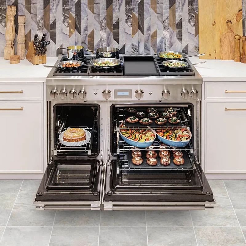 7.1 Cu. Ft. Pro Harmony Stainless Freestanding Double Oven Gas Convection Smart Range with Griddle