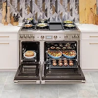 7.1 Cu. Ft. Pro Harmony Stainless Freestanding Double Oven Gas Convection Smart Range with Griddle